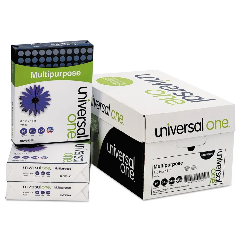 Deluxe Multipurpose Paper, 8.5" X 11", 20 Lbs, Bright White, 500 Sheets, 10 Carton