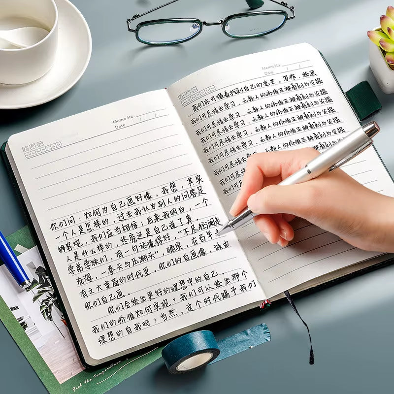 A5 Thickened Deer Head Notebook Business PU Soft Leather Notepad with Horizontal Lines Stationery School Office Supplies