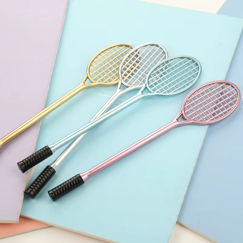 4Pcs/Pack Creative Badminton Rackets Style Gel Pens Cute Office Supplies