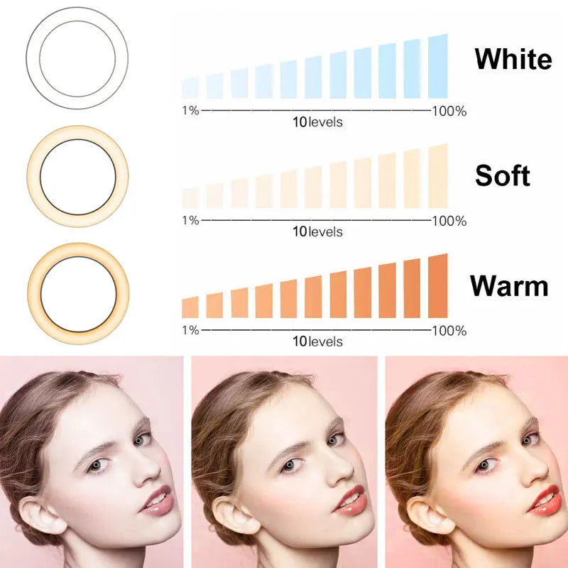 6.3 Inch LED Ring Lights round Lamp Selfie Live Streaming USB Desktop Clip for Youtube Macbook PC Laptop Computer Tiktok Stream