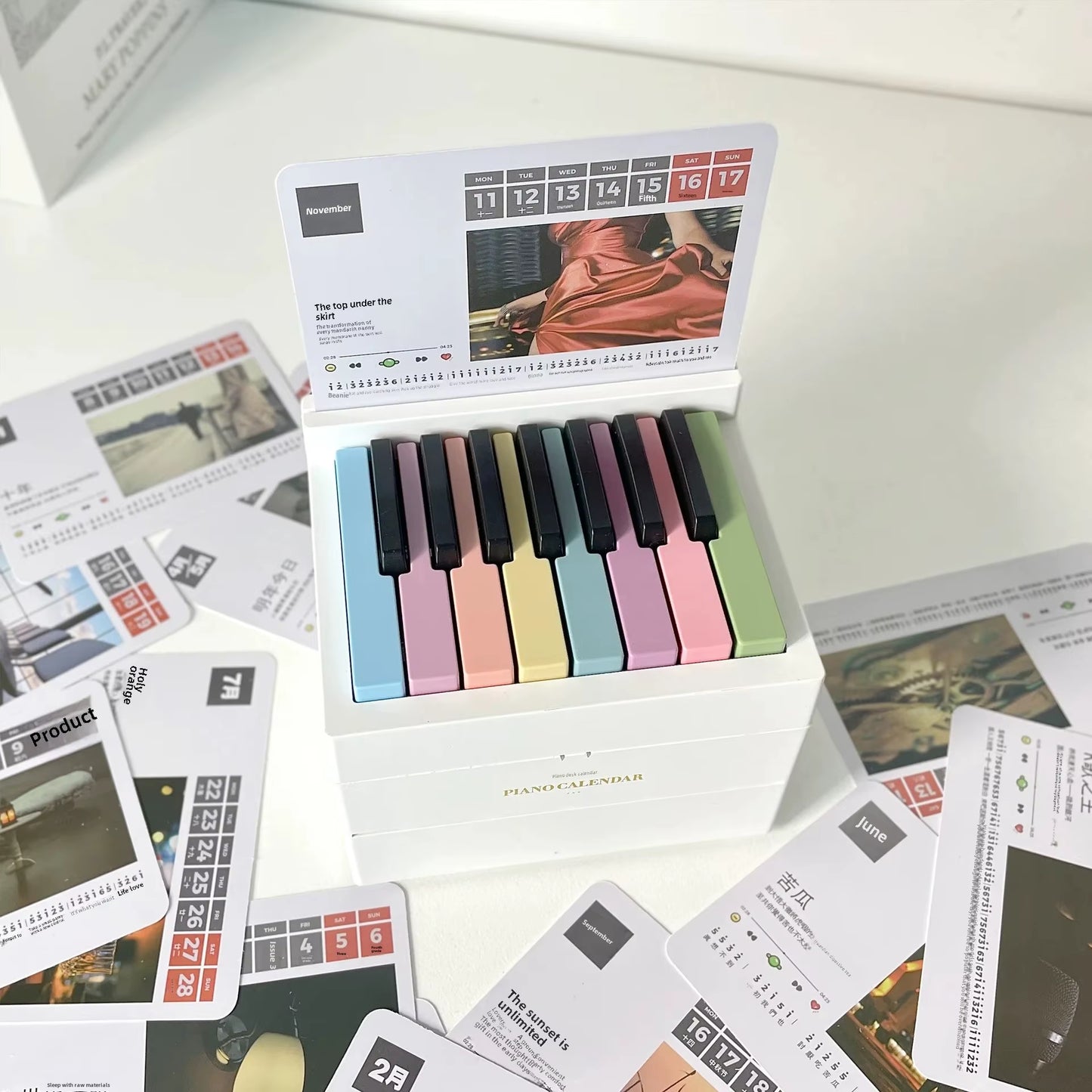 2025 New May Tian Steel Piano Desk Calendar Business Wholesale Factory Goods Cross-Border Tiktok Office Culture Education Suppli
