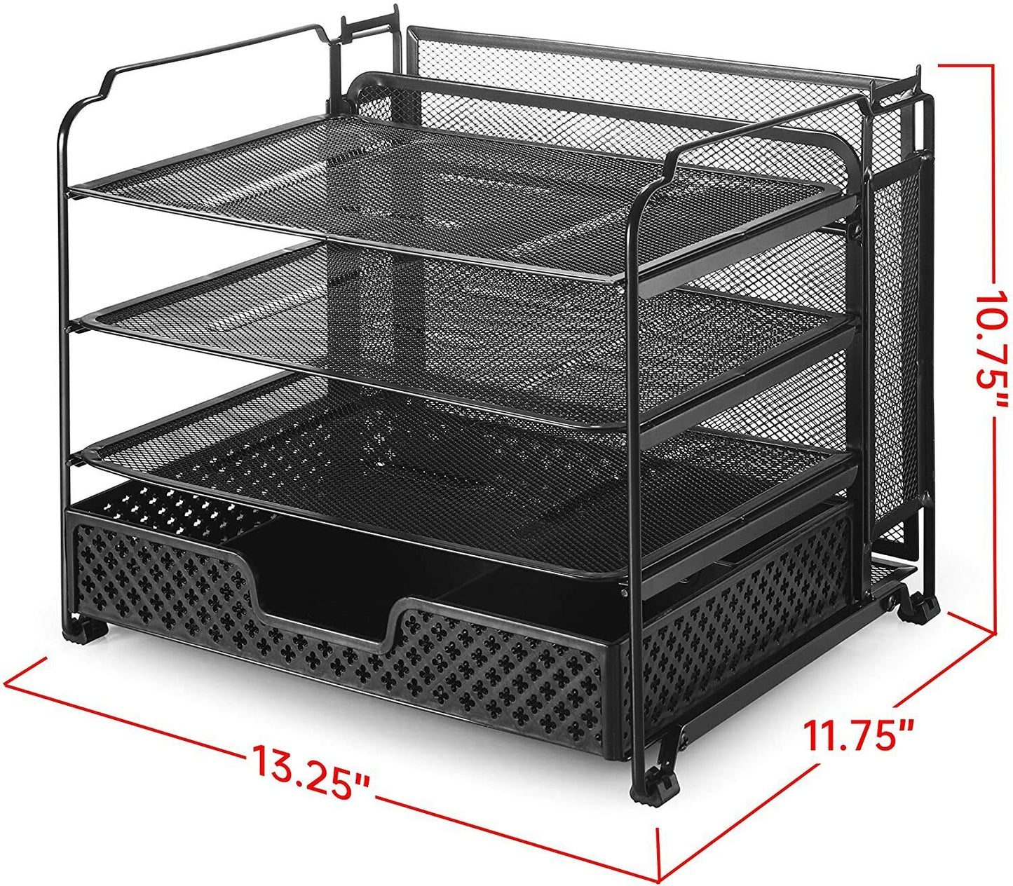 4-Tiers Mesh Office Supplies Desk Organizer, Desktop File Holder for Office Home