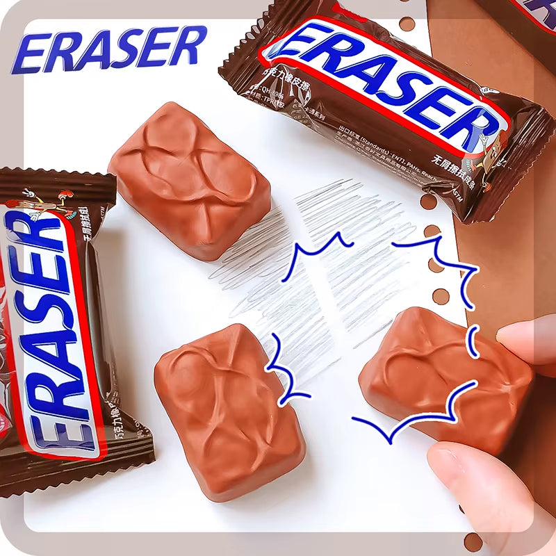 Office Supplies School Teacher Gift Aesthetic Stationery Items Cute Stationery Wholesale Cute Chocolate School Eraser Rubber