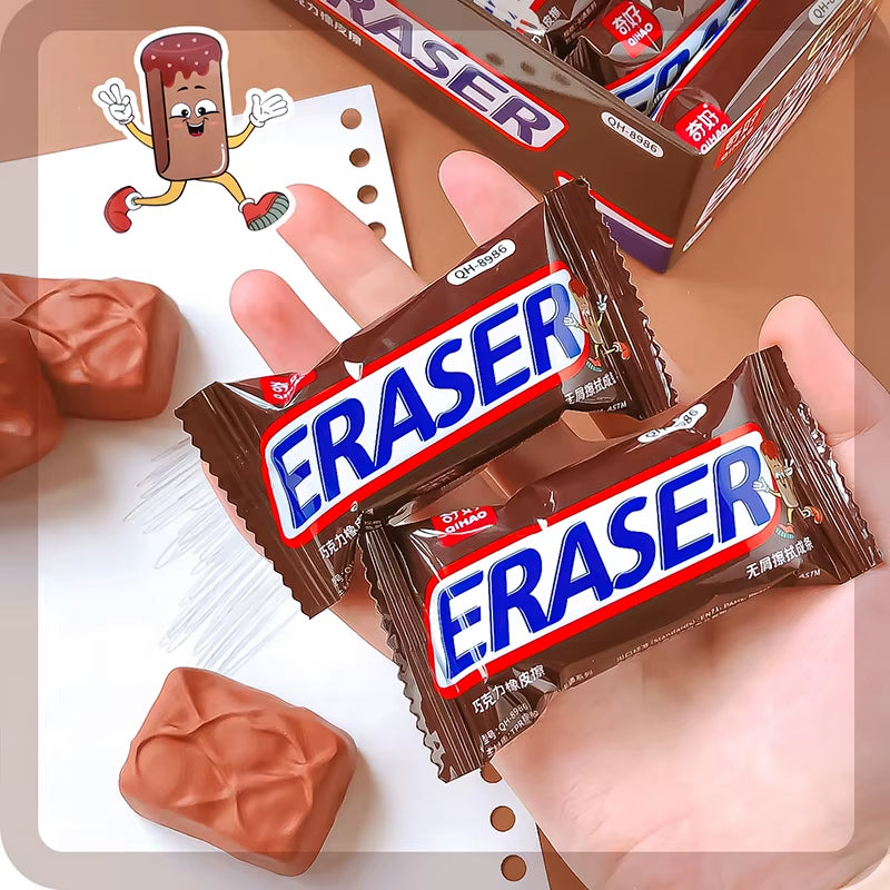 Office Supplies School Teacher Gift Aesthetic Stationery Items Cute Stationery Wholesale Cute Chocolate School Eraser Rubber