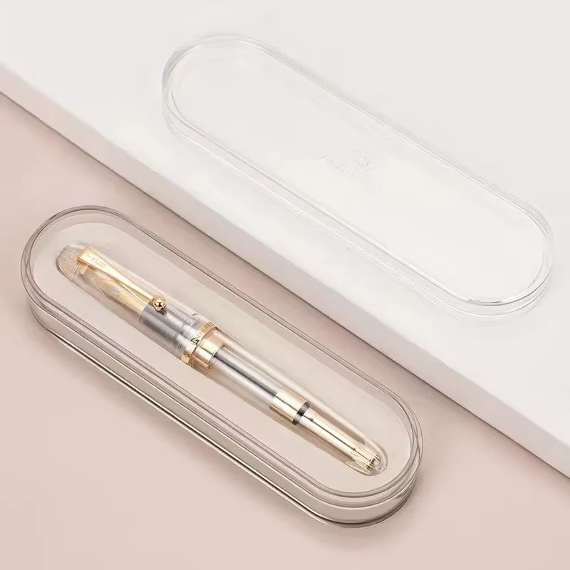 Jinhao 9019 Transparent Color Resin Fountain Pen Supplies 0.5/0.7Mm Ink Student School Stationery Business Office Supplies Gift