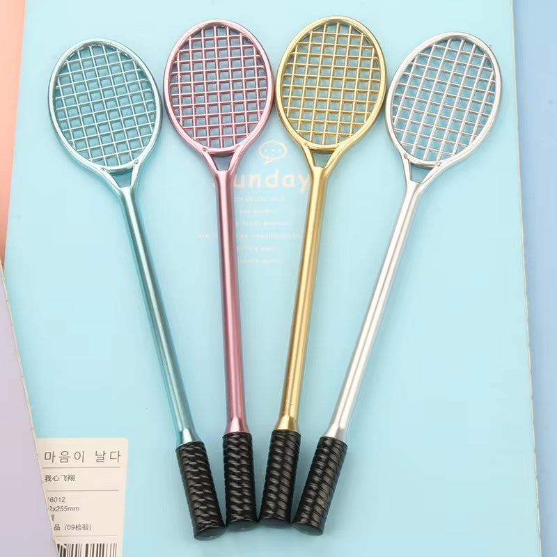4Pcs/Pack Creative Badminton Rackets Style Gel Pens Cute Office Supplies