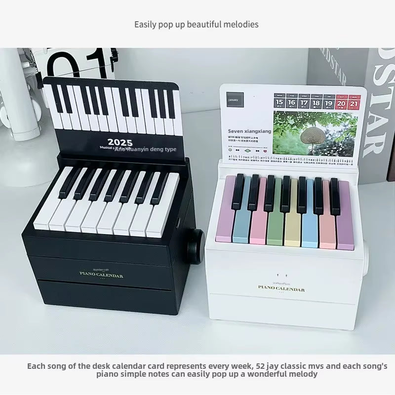 2025 New May Tian Steel Piano Desk Calendar Business Wholesale Factory Goods Cross-Border Tiktok Office Culture Education Suppli