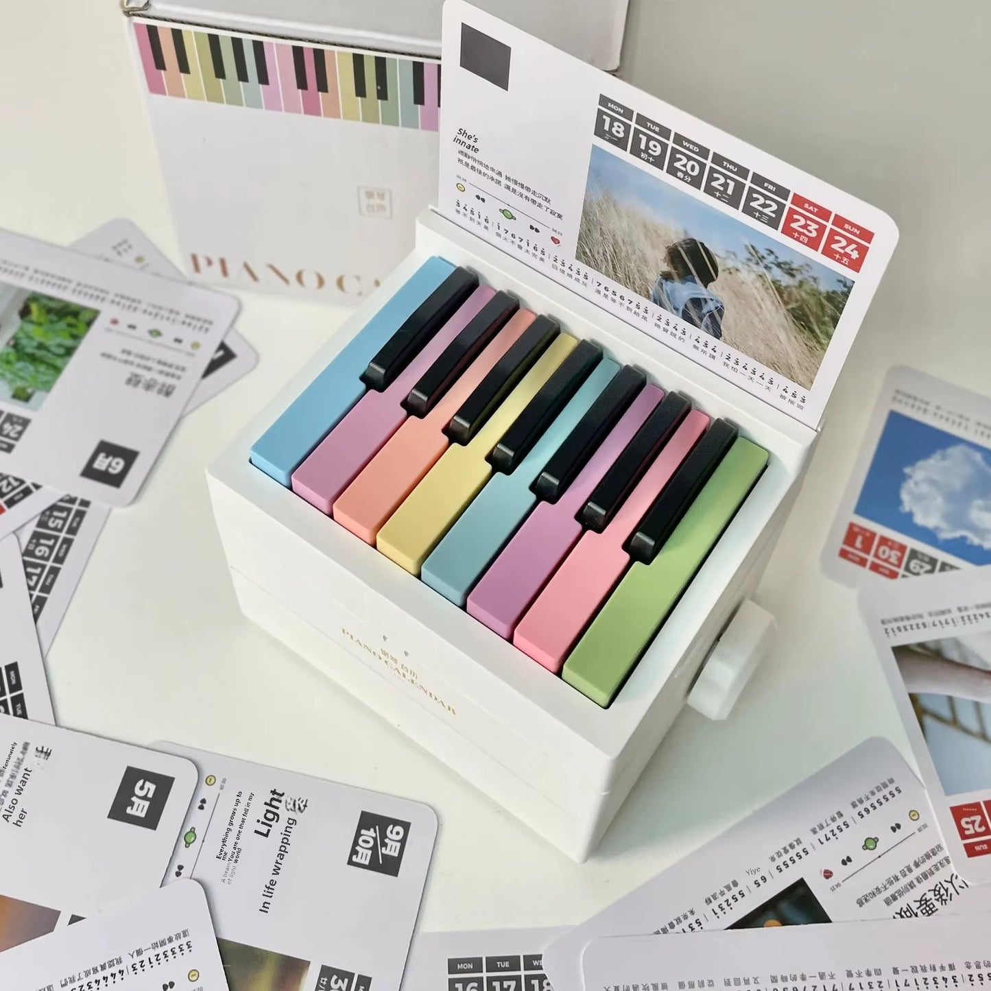2025 New May Tian Steel Piano Desk Calendar Business Wholesale Factory Goods Cross-Border Tiktok Office Culture Education Suppli