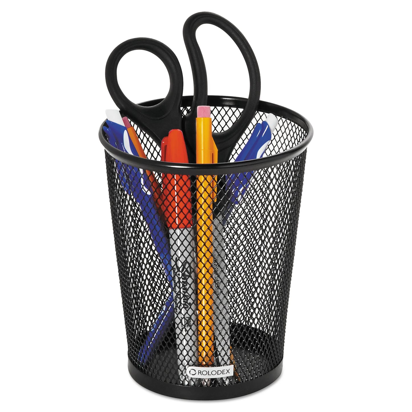Nestable Jumbo Wire Mesh Pencil Cup, 4 3/8 Dia. X 5 2/5, Black