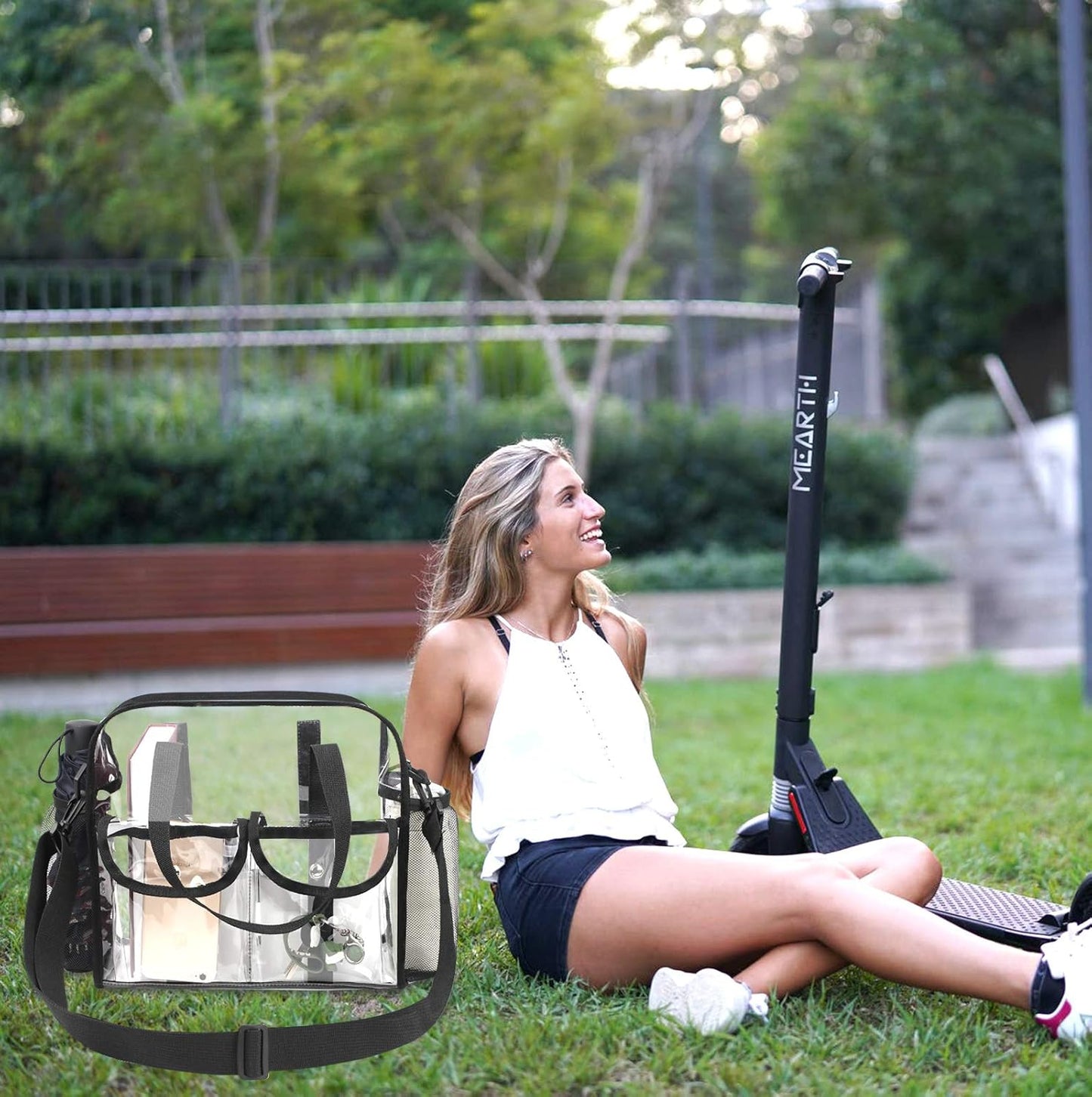 Clear Bag Stadium Approved Transparent Waterproof Clear Tote Bags for Work, Sports Games, Concerts,Travel-12 X12 X6