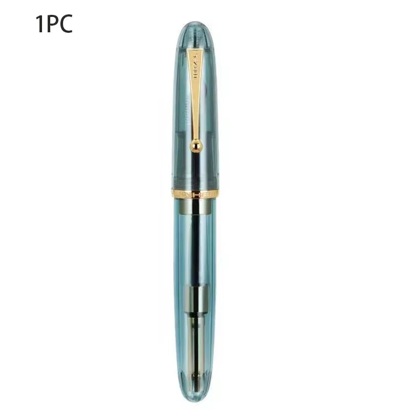 Jinhao 9019 Transparent Color Resin Fountain Pen Supplies 0.5/0.7Mm Ink Student School Stationery Business Office Supplies Gift