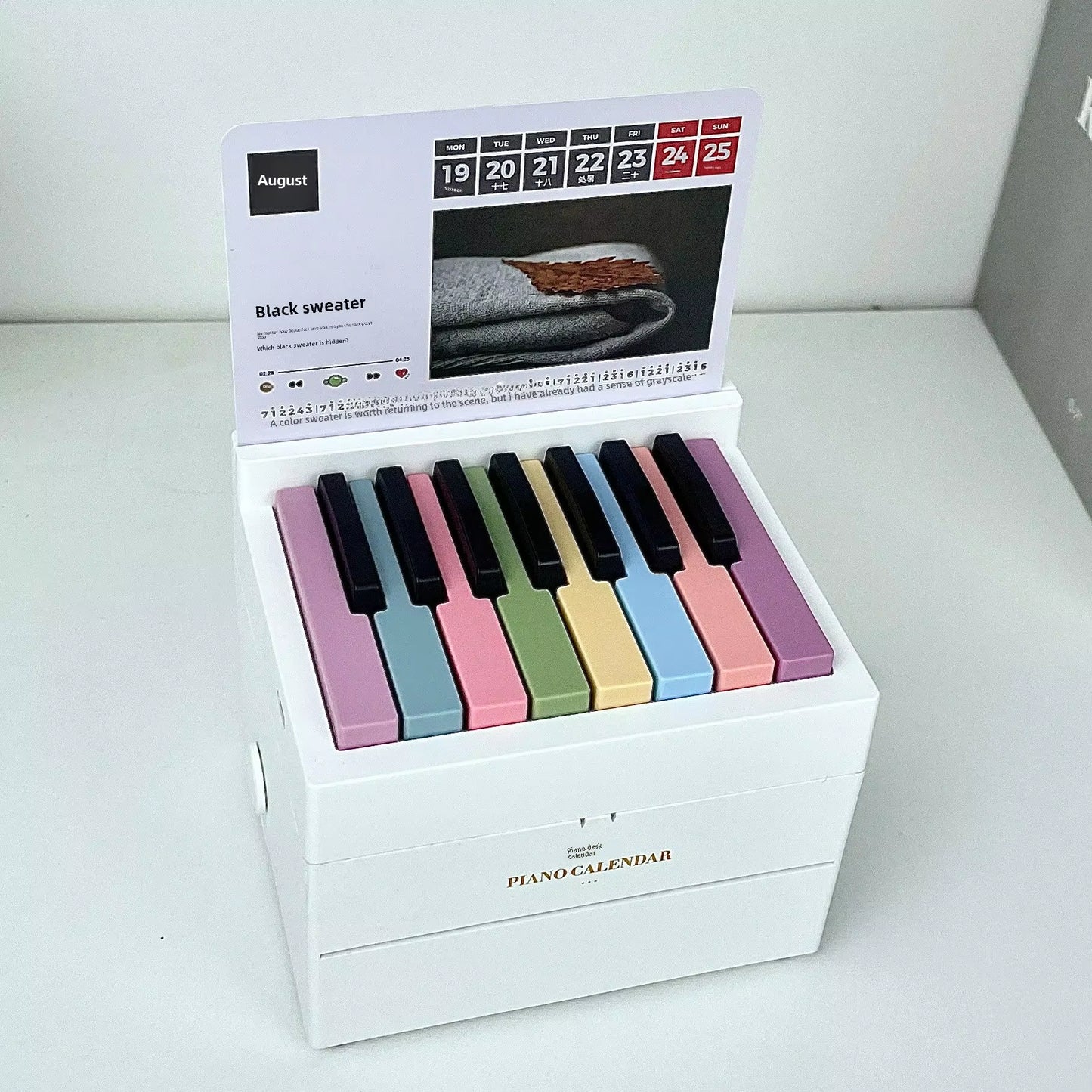 2025 New May Tian Steel Piano Desk Calendar Business Wholesale Factory Goods Cross-Border Tiktok Office Culture Education Suppli