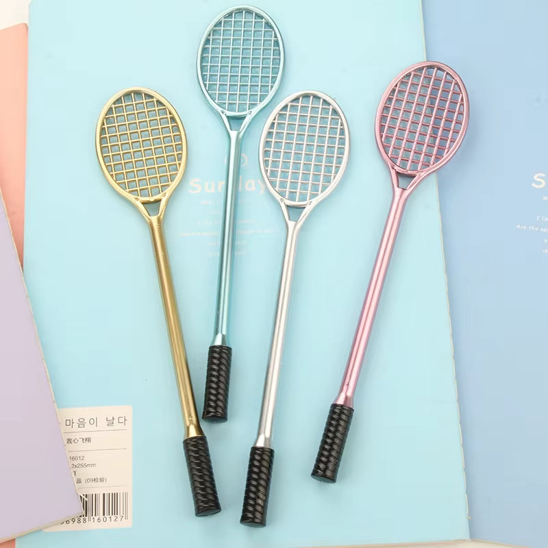 4Pcs/Pack Creative Badminton Rackets Style Gel Pens Cute Office Supplies