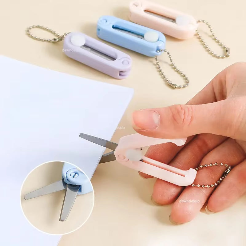 Creative Mini Portable Folding Scissors Morandi Simple Paper-Cutting Art Tool Stationary Scissors Office School Supplies