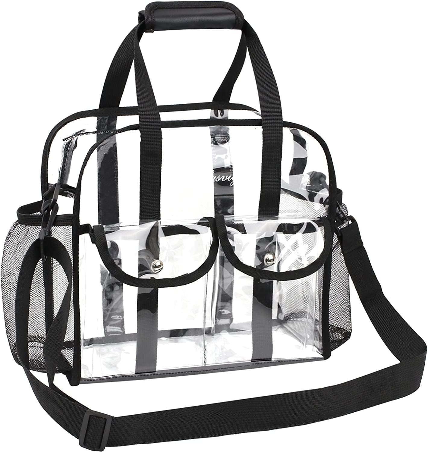 Clear Bag Stadium Approved Transparent Waterproof Clear Tote Bags for Work, Sports Games, Concerts,Travel-12 X12 X6