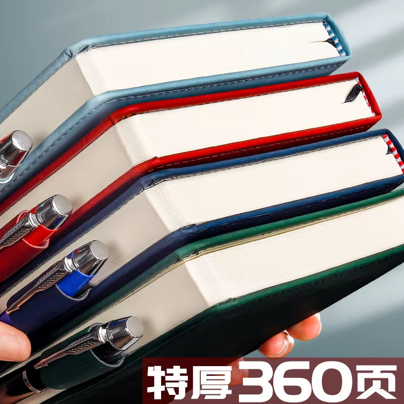 A5 Thickened Deer Head Notebook Business PU Soft Leather Notepad with Horizontal Lines Stationery School Office Supplies