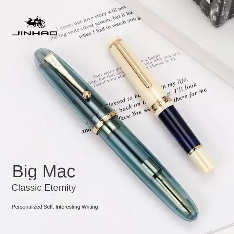 Jinhao 9019 Transparent Color Resin Fountain Pen Supplies 0.5/0.7Mm Ink Student School Stationery Business Office Supplies Gift