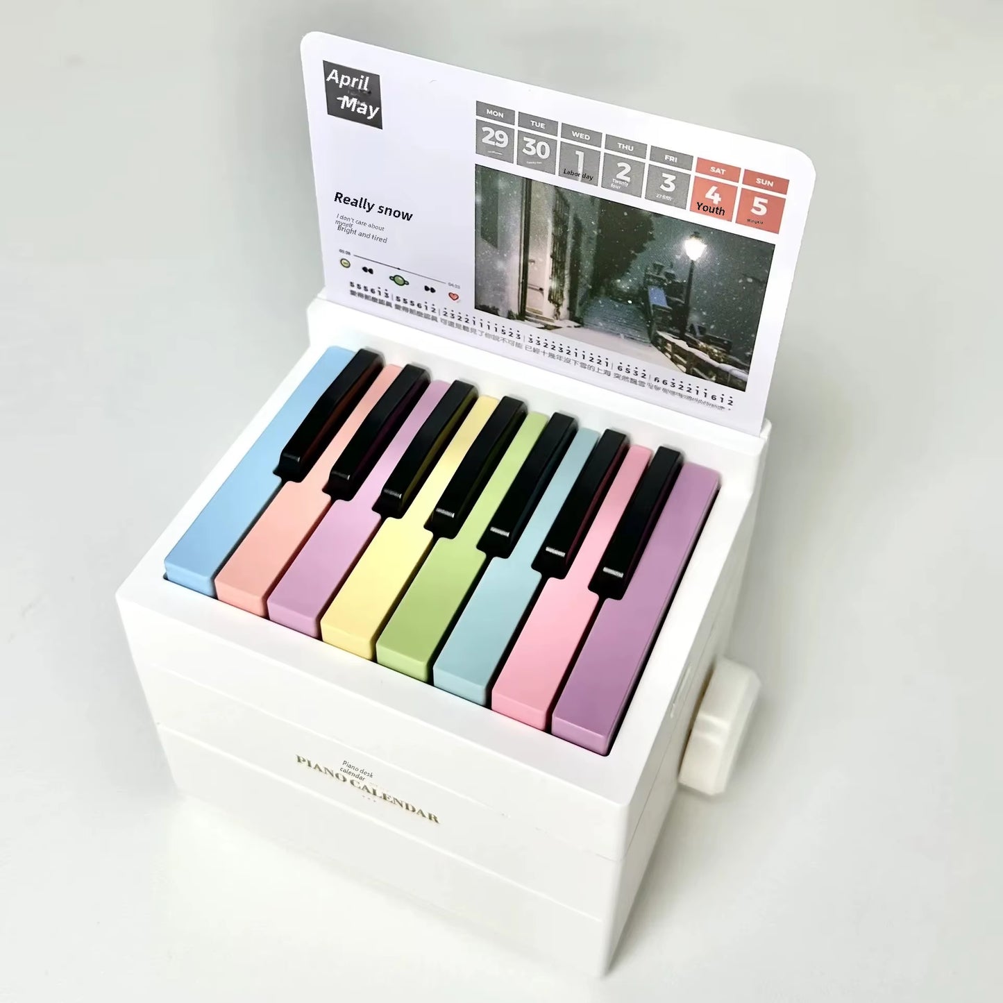 2025 New May Tian Steel Piano Desk Calendar Business Wholesale Factory Goods Cross-Border Tiktok Office Culture Education Suppli