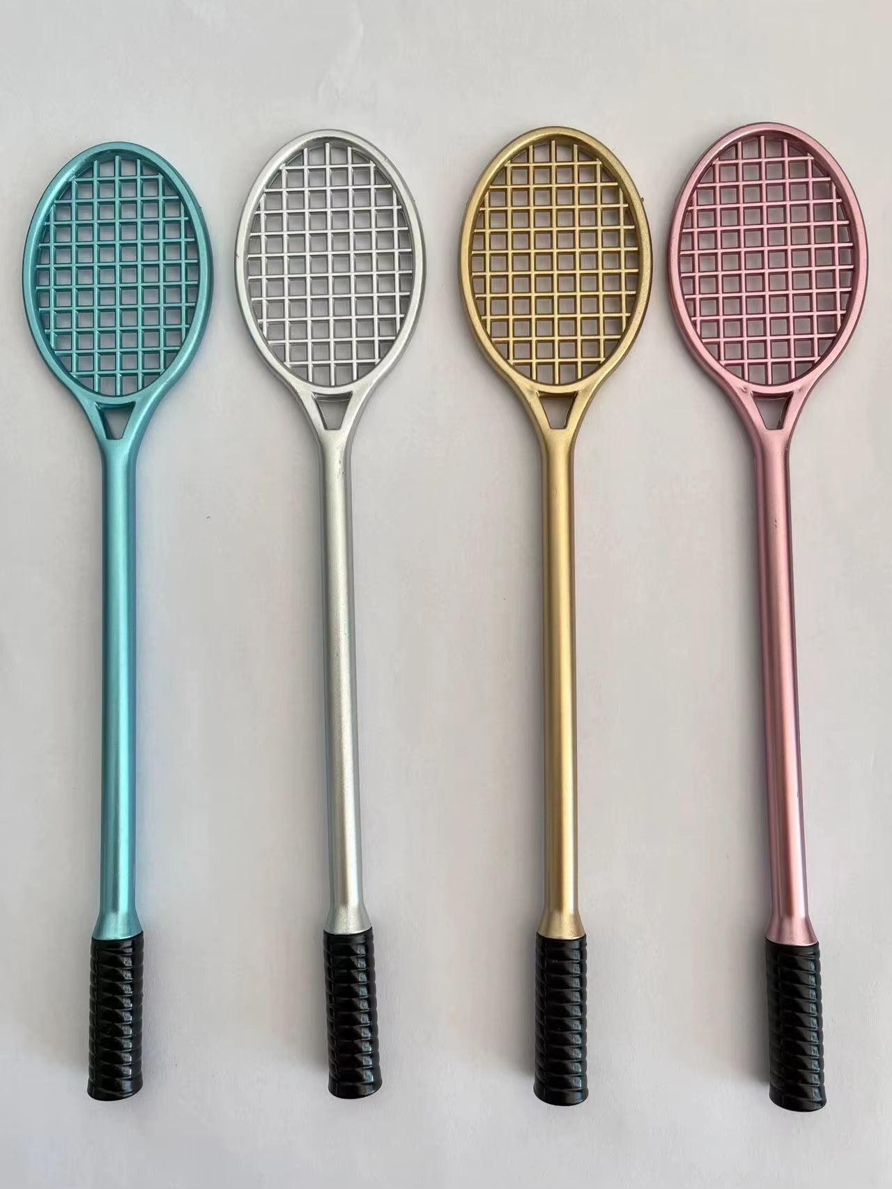 4Pcs/Pack Creative Badminton Rackets Style Gel Pens Cute Office Supplies