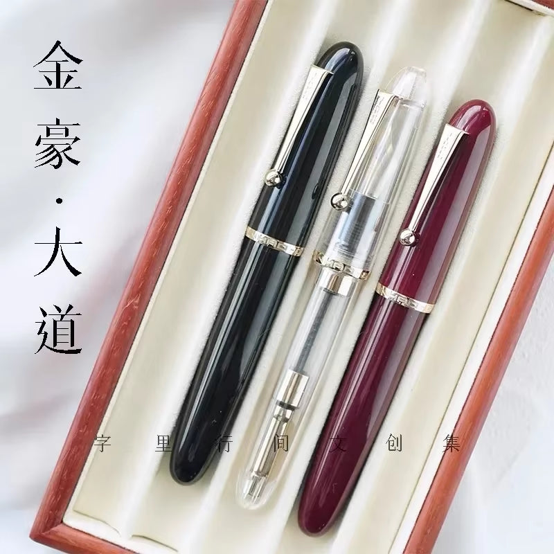 Jinhao 9019 Transparent Color Resin Fountain Pen Supplies 0.5/0.7Mm Ink Student School Stationery Business Office Supplies Gift