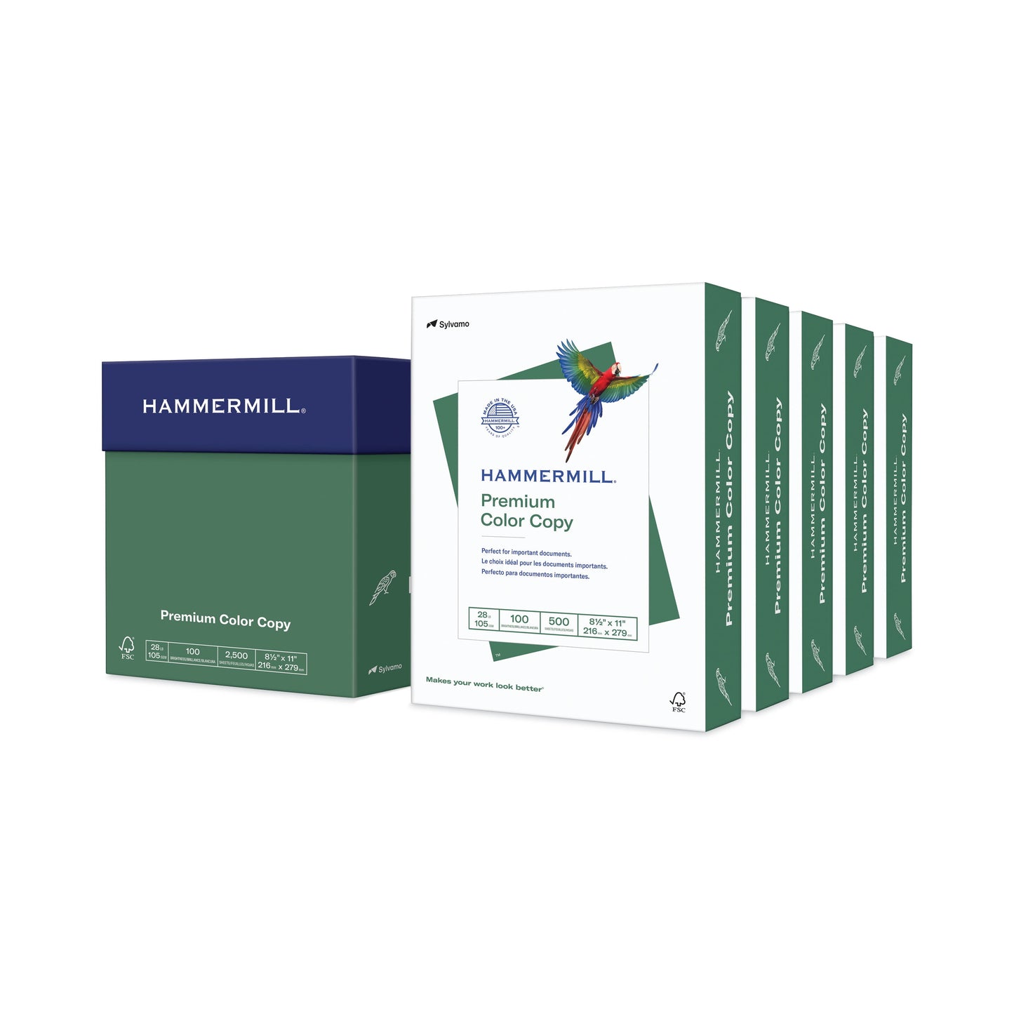 Printer Paper, 28Lb Premium Color Copy, White, 8.5X11, 5 Ream, 2500 Sheets