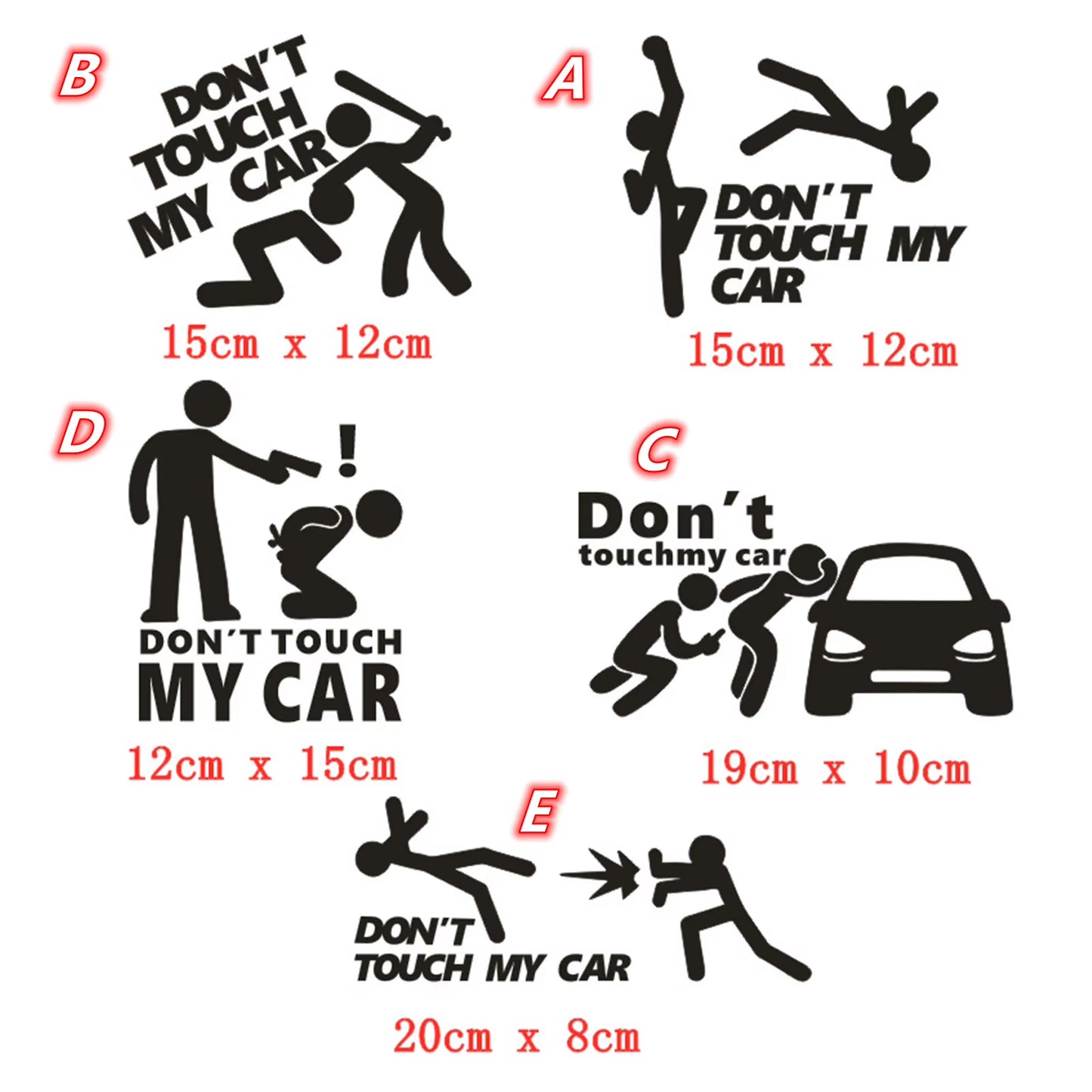 Funny Car Sticker Dont Touch My Car Decals Stickers Creative Auto Decal Exterior Decoration Car Window Accessories