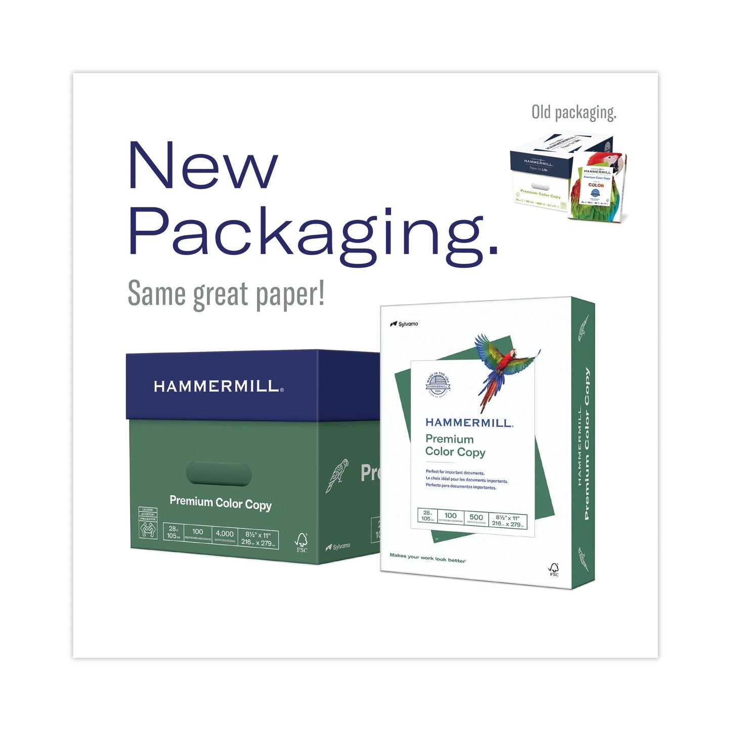Printer Paper, 28Lb Premium Color Copy, White, 8.5X11, 5 Ream, 2500 Sheets