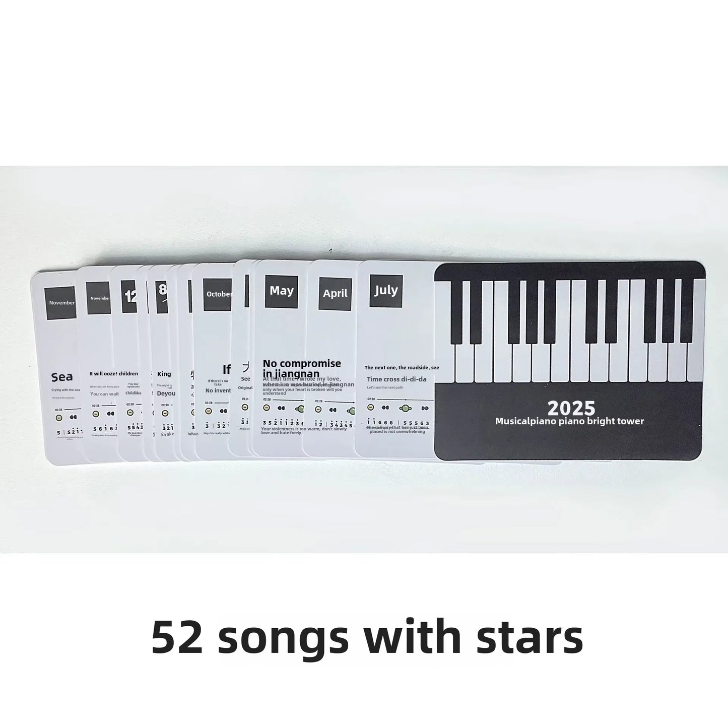 2025 New May Tian Steel Piano Desk Calendar Business Wholesale Factory Goods Cross-Border Tiktok Office Culture Education Suppli