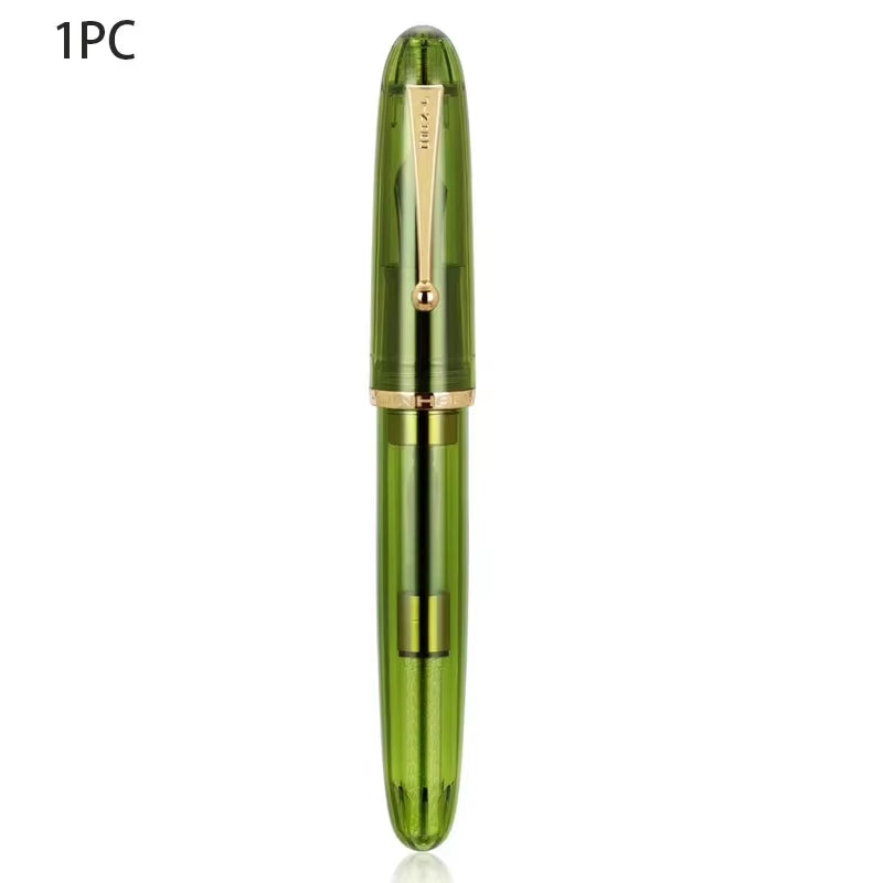 Jinhao 9019 Transparent Color Resin Fountain Pen Supplies 0.5/0.7Mm Ink Student School Stationery Business Office Supplies Gift