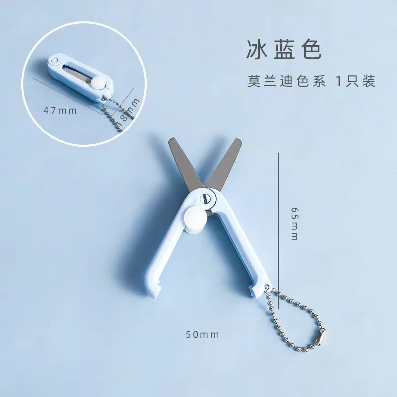 Creative Mini Portable Folding Scissors Morandi Simple Paper-Cutting Art Tool Stationary Scissors Office School Supplies