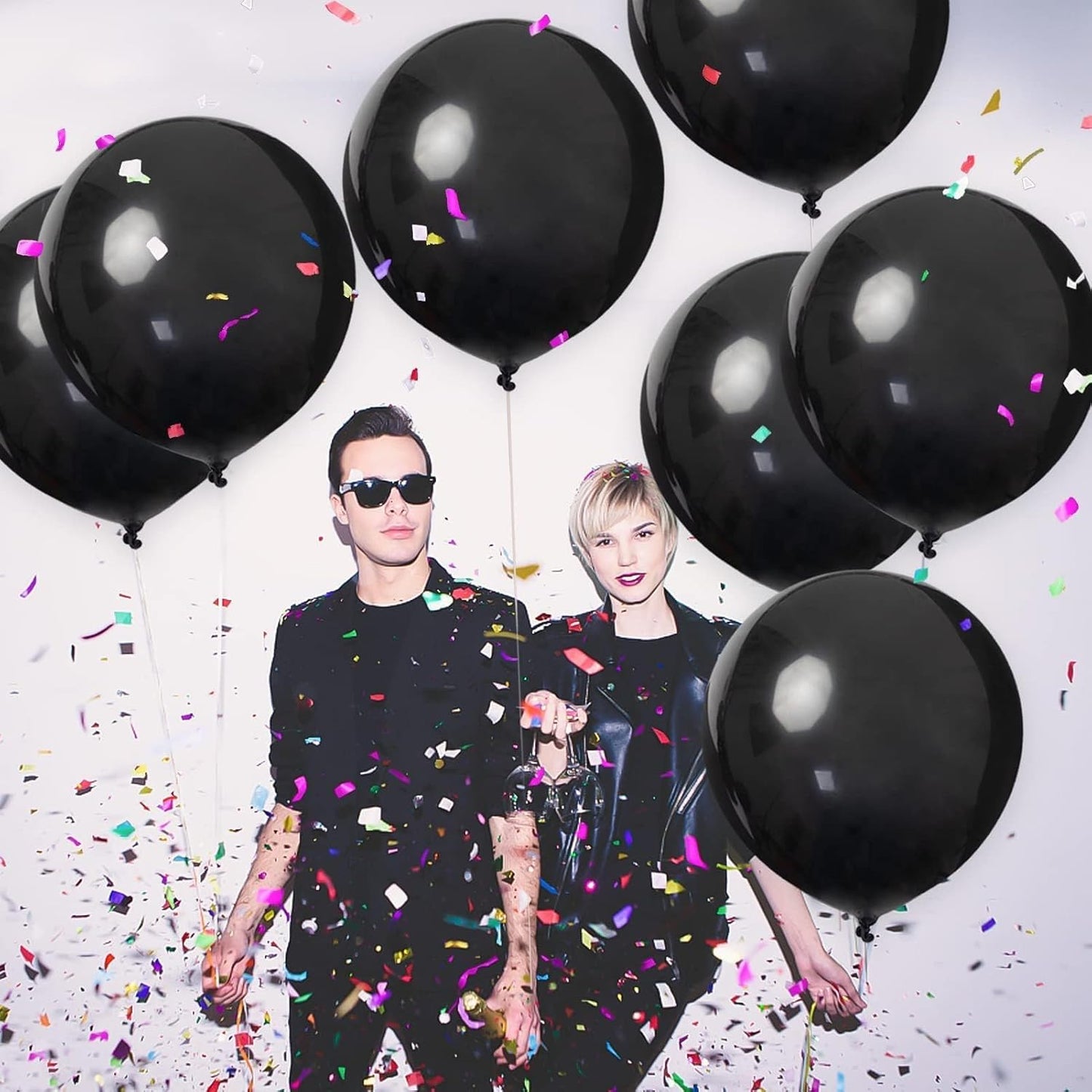 24Pcs Black Balloons Clearance 18 Inch Big Black Latex Balloons Large Balloons for Birthday Wedding Halloween Party New Year'S Day Decorations Supplies