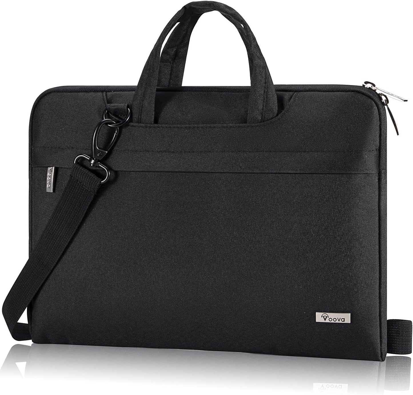Laptop Bag 13 14 Inch, Waterproof Computer Sleeve Carrying Case with Shoulder Straps & Handle Compatible with Macbook Air 13 M2/M3/M4, Macbook Pro 13/14, HP Dell Lenovo Chromebook 14, Black