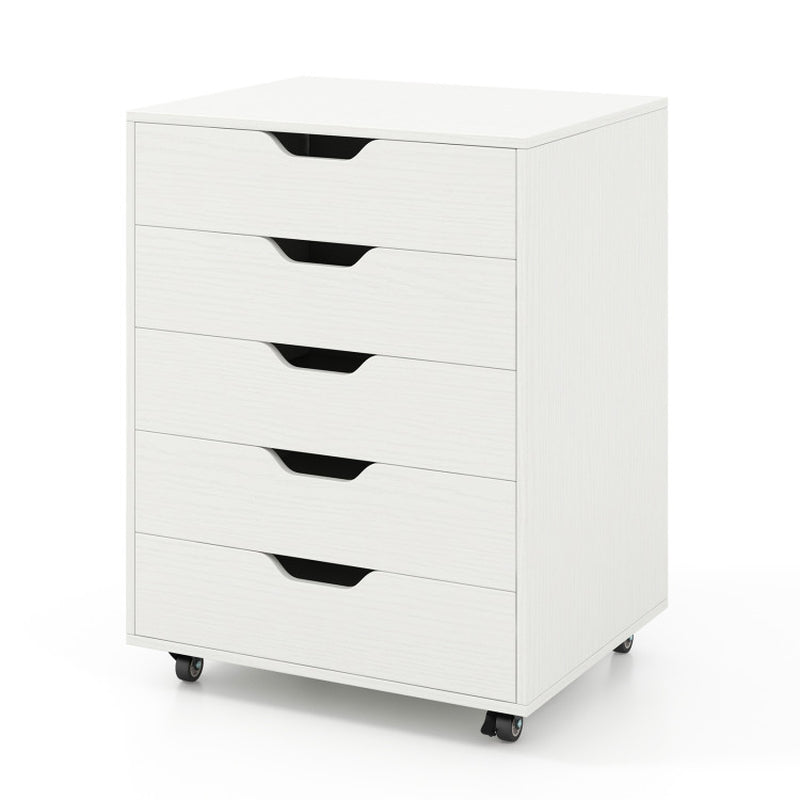 5 Drawer Mobile File Cabinet with Wheels for Living Room