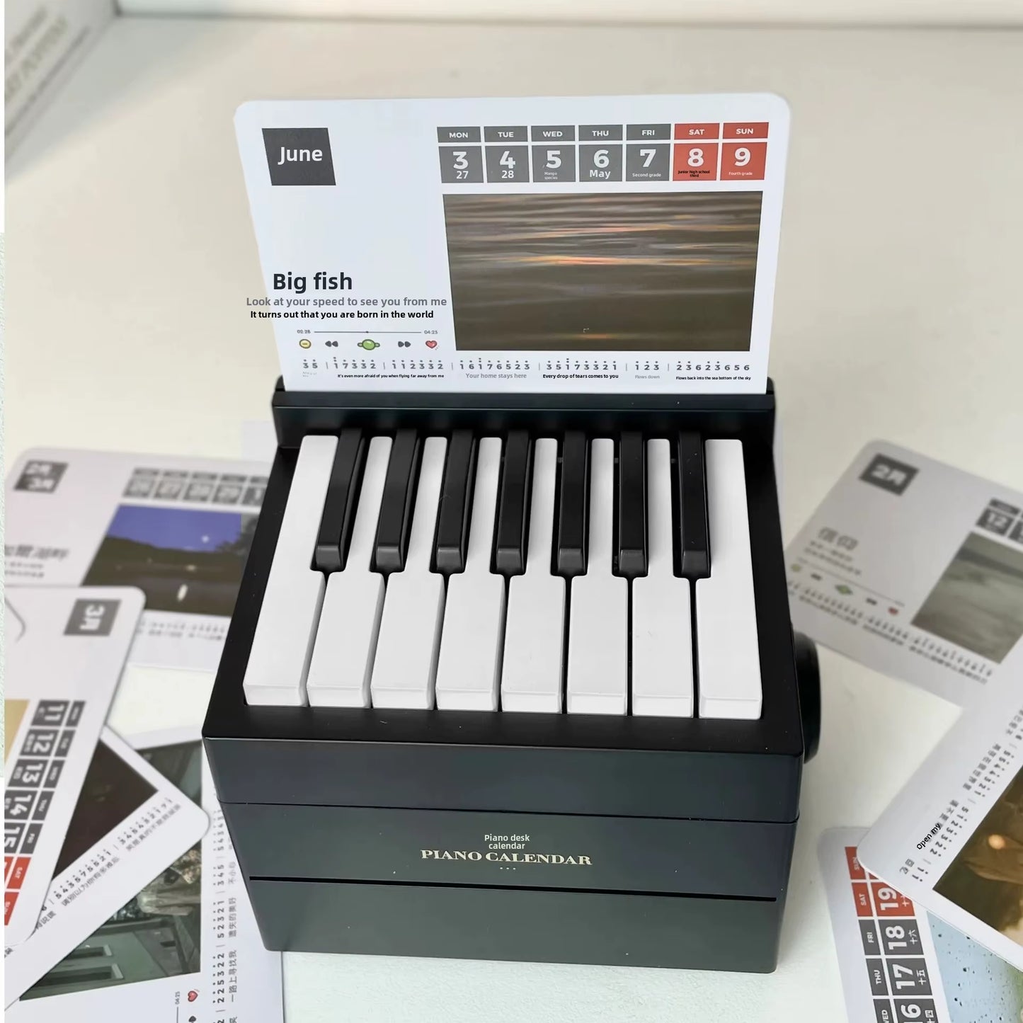 2025 New May Tian Steel Piano Desk Calendar Business Wholesale Factory Goods Cross-Border Tiktok Office Culture Education Suppli