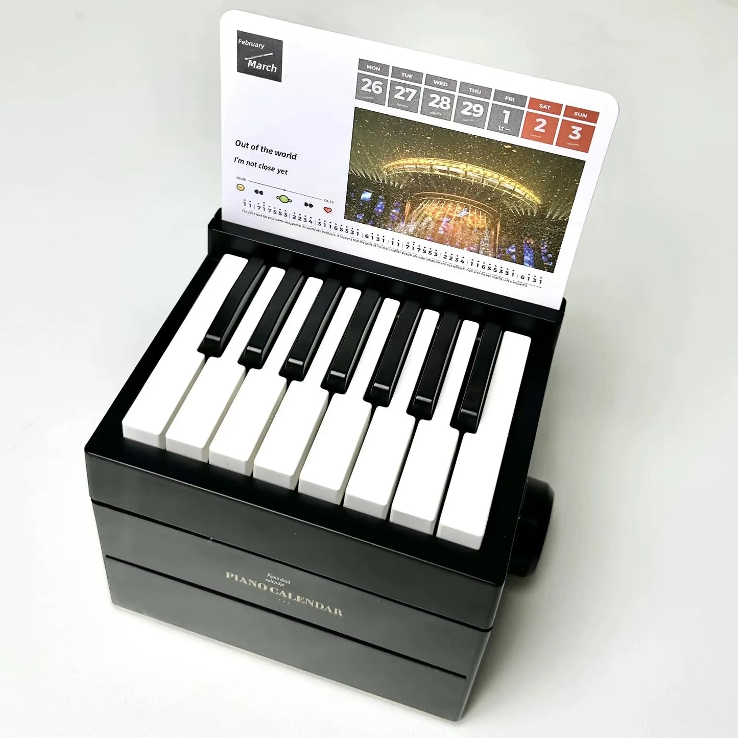 2025 New May Tian Steel Piano Desk Calendar Business Wholesale Factory Goods Cross-Border Tiktok Office Culture Education Suppli