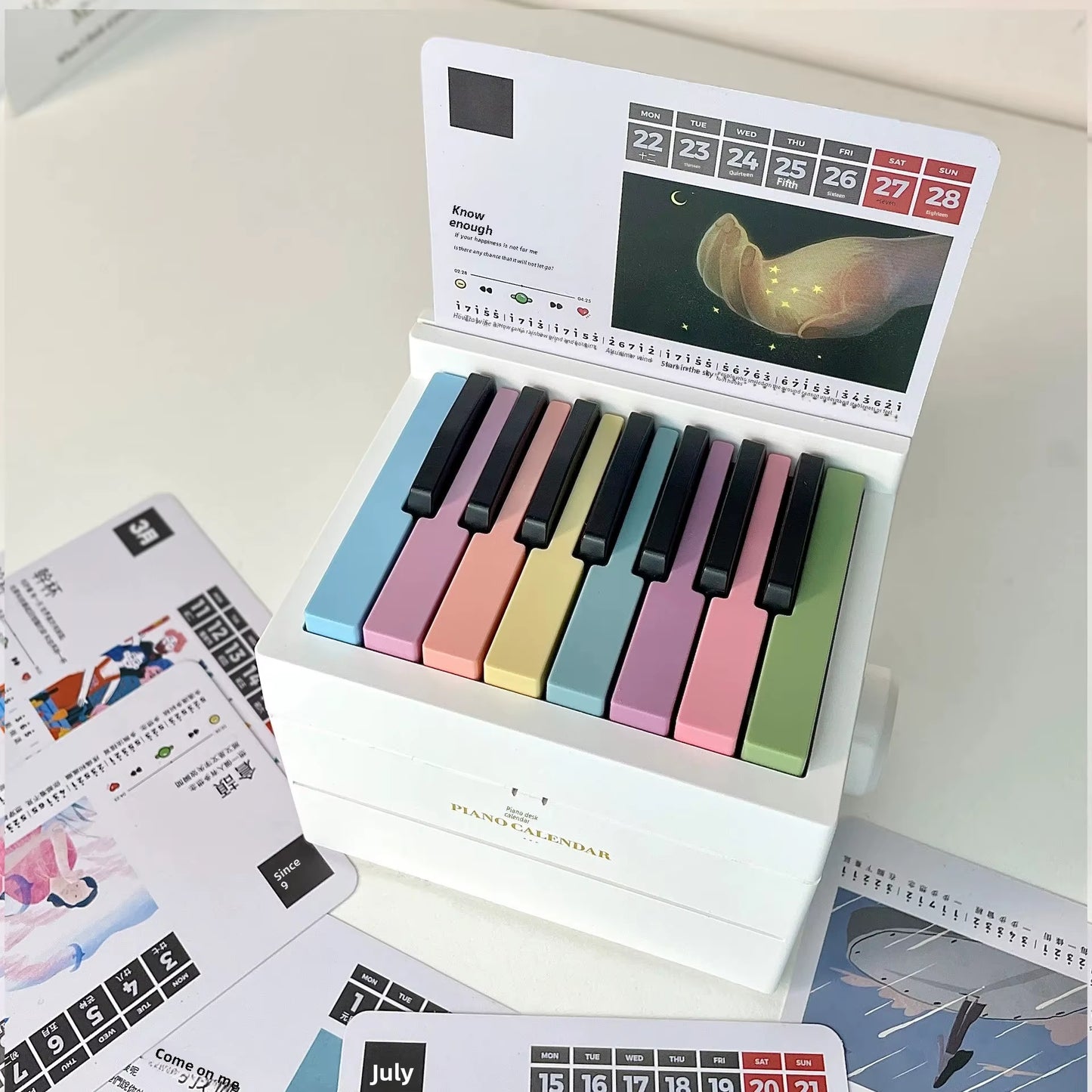 2025 New May Tian Steel Piano Desk Calendar Business Wholesale Factory Goods Cross-Border Tiktok Office Culture Education Suppli