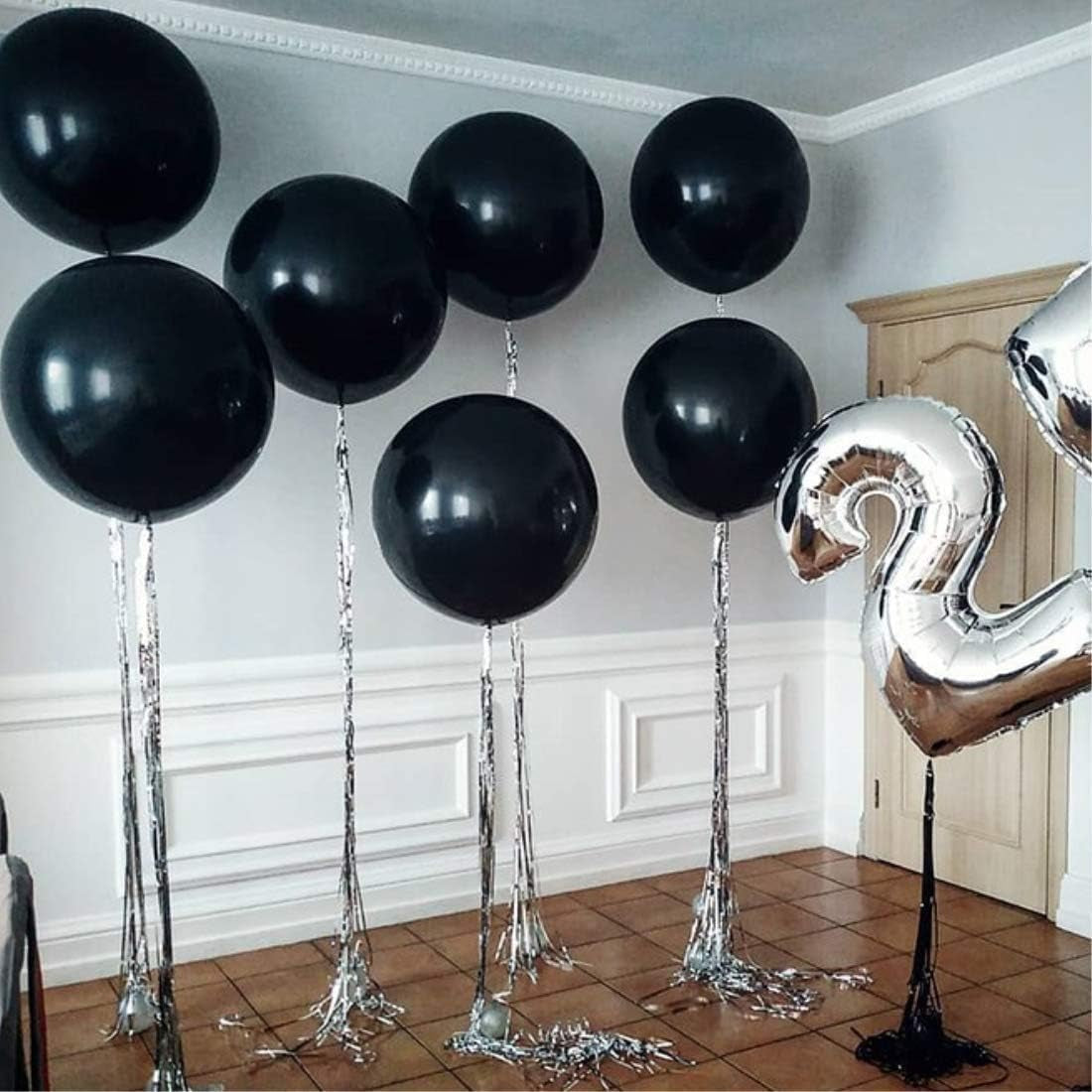 24Pcs Black Balloons Clearance 18 Inch Big Black Latex Balloons Large Balloons for Birthday Wedding Halloween Party New Year'S Day Decorations Supplies