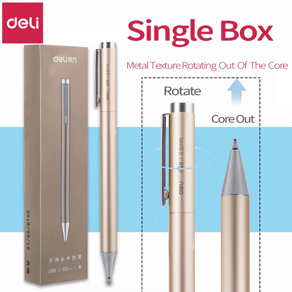 Metal Sign Pen 0.5Mm Gel Ink Pens Golden Silver Color Metallic Writing Pen Office Supplies