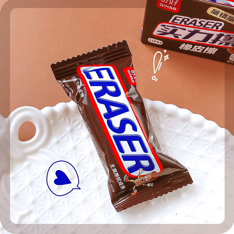 Office Supplies School Teacher Gift Aesthetic Stationery Items Cute Stationery Wholesale Cute Chocolate School Eraser Rubber