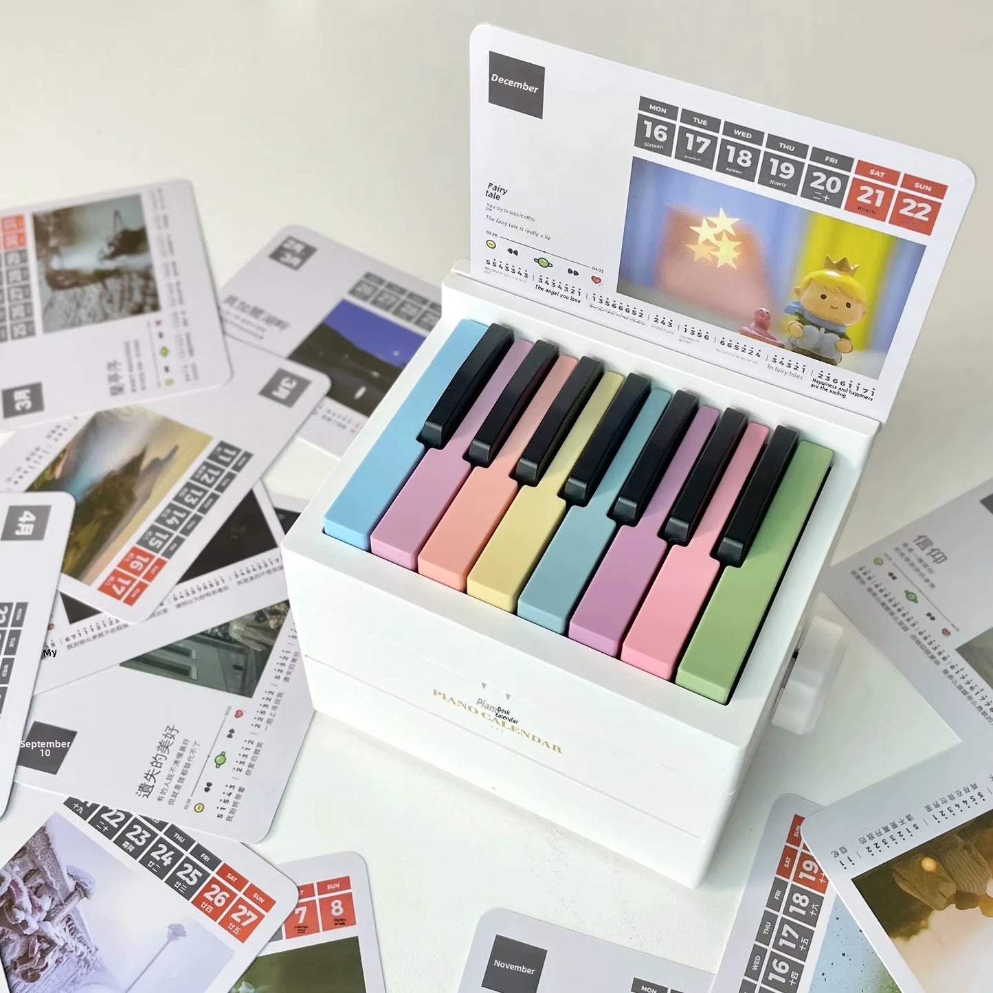 2025 New May Tian Steel Piano Desk Calendar Business Wholesale Factory Goods Cross-Border Tiktok Office Culture Education Suppli