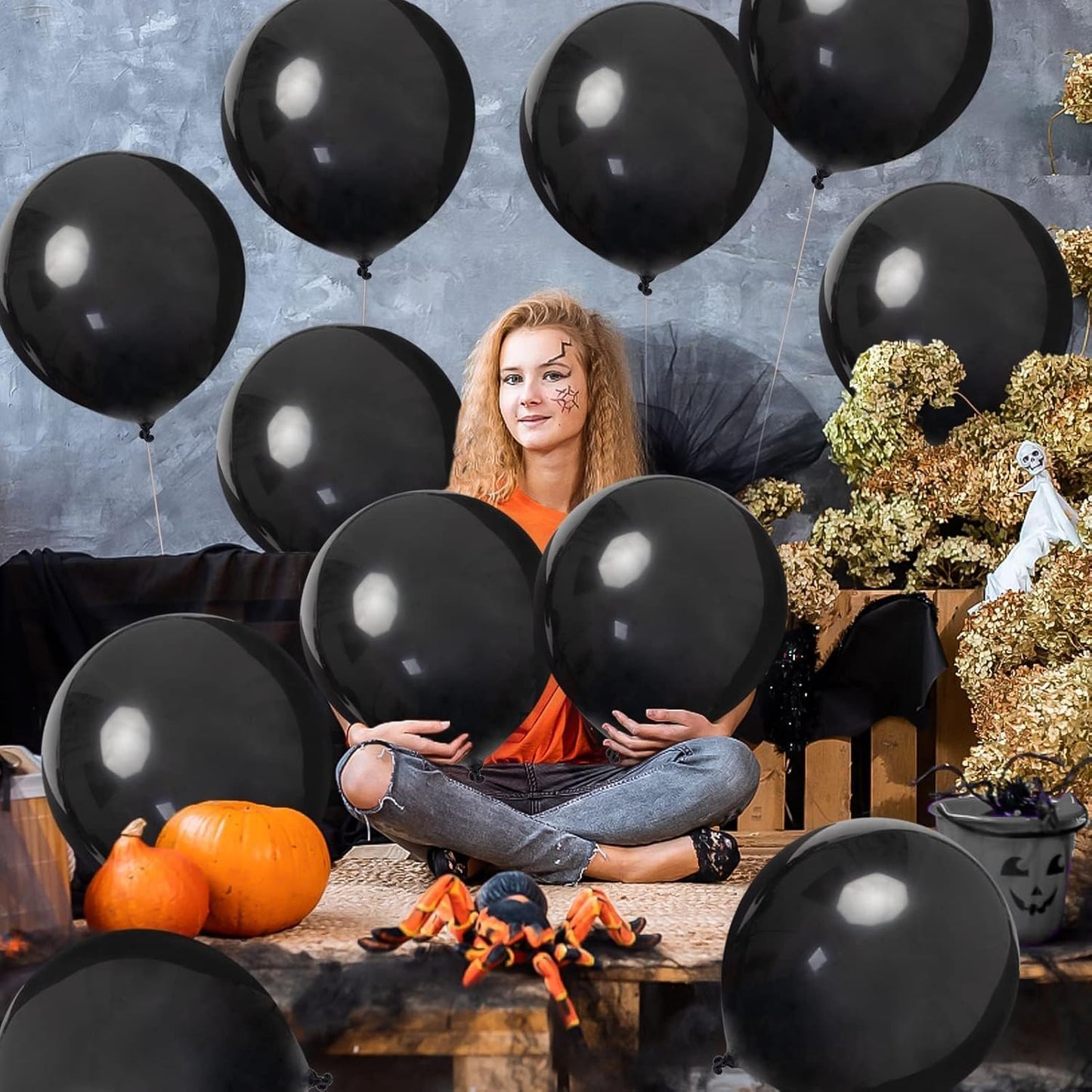24Pcs Black Balloons Clearance 18 Inch Big Black Latex Balloons Large Balloons for Birthday Wedding Halloween Party New Year'S Day Decorations Supplies