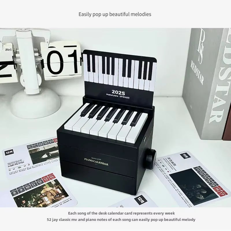 2025 New May Tian Steel Piano Desk Calendar Business Wholesale Factory Goods Cross-Border Tiktok Office Culture Education Suppli