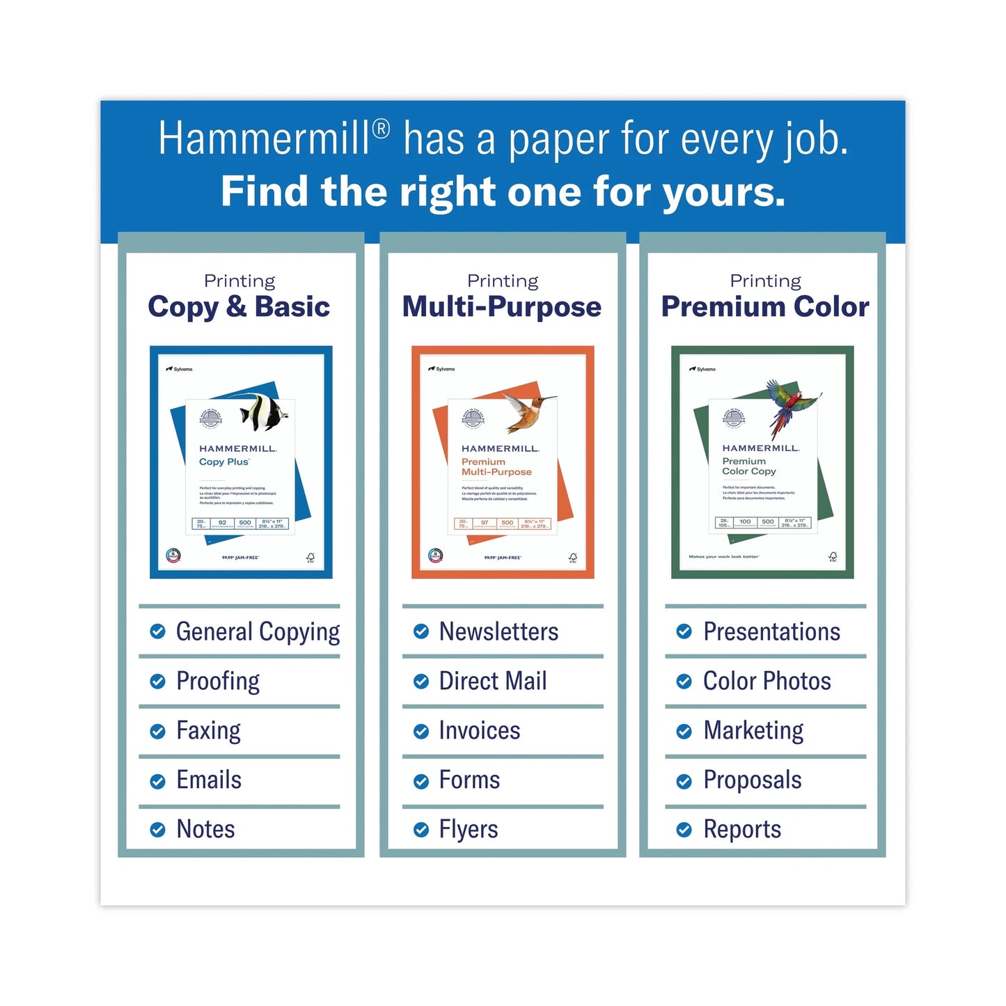 Printer Paper, 20Lb Copy Paper, 3 Hole Punch, 8.5X11, White, 1 Ream, 500 Sheets