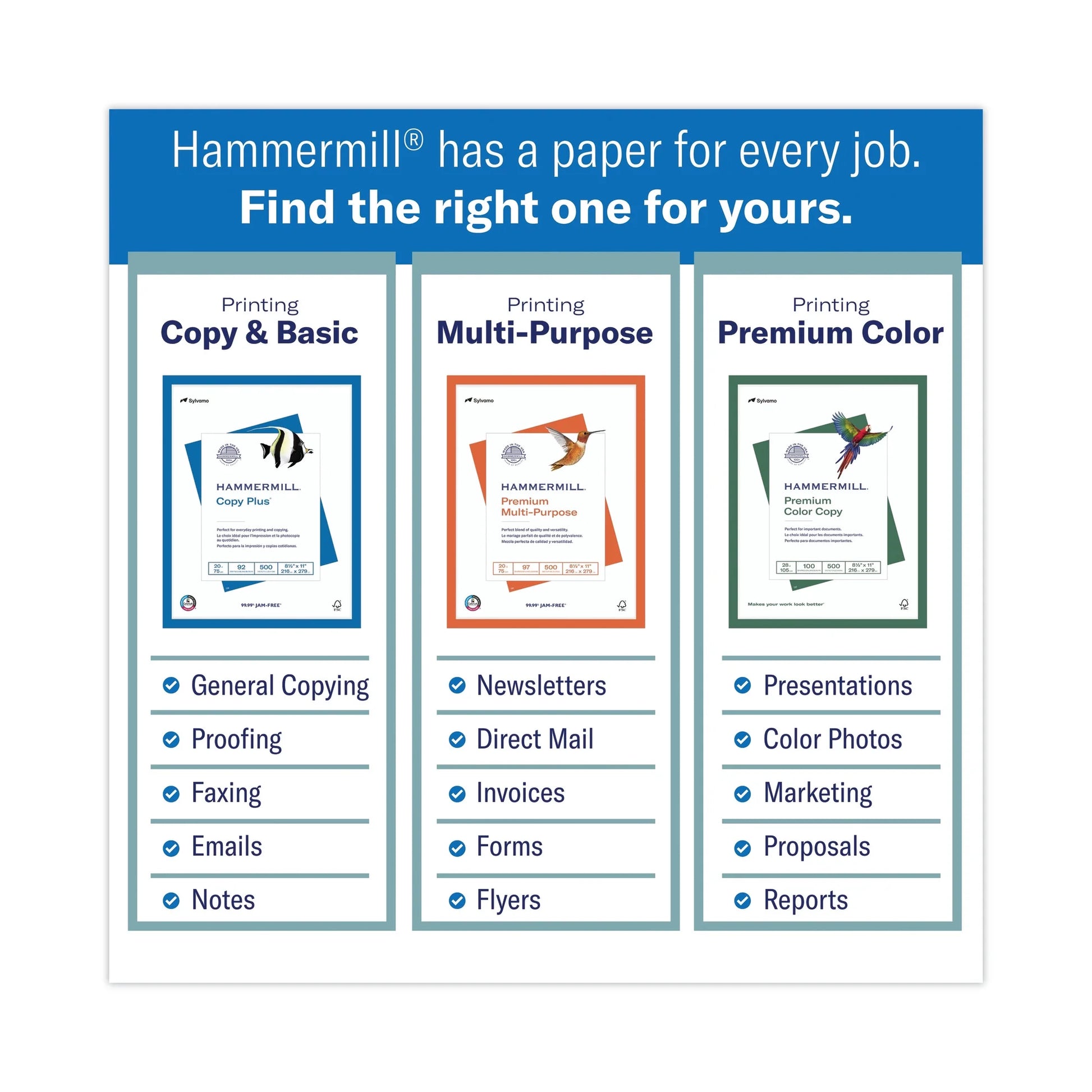 Printer Paper, 20Lb Copy Paper, 3 Hole Punch, 8.5X11, White, 1 Ream, 500 Sheets